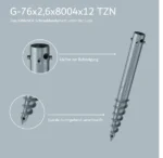 4 pièces : G-76x2,6x800 4x12 TZN
