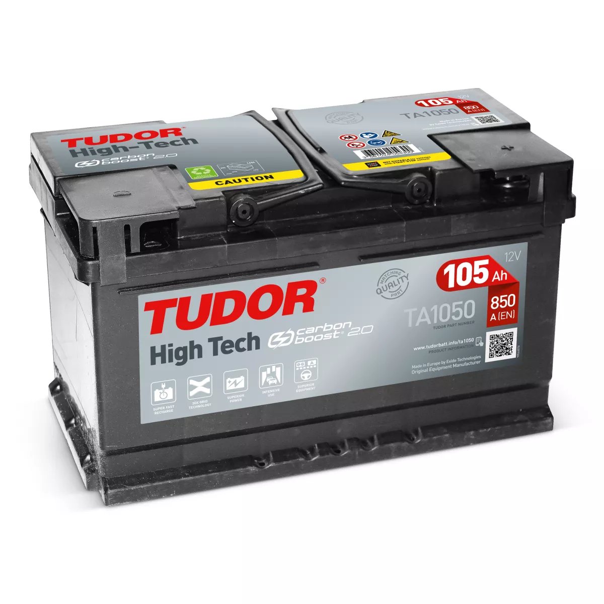 Batterie HIGH TECH TUDOR TA1050 12V 105Ah 850A Batterie HIGH TECH TUDOR TA1050 12V 105Ah 850A – Image 1