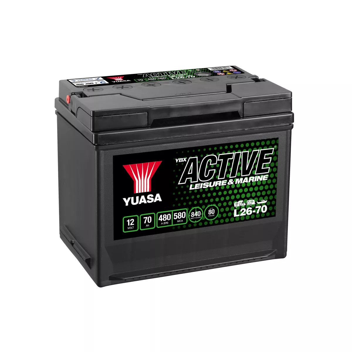 Batterie Yuasa Leisure L26-70 12V 70Ah 450A KIT DE REMPLISSAGE CENTRALISE DCB 12V POUR 1 BATTERIE YUASA DCB 12V – Image 1