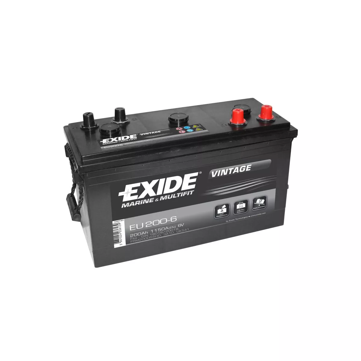 BATTERIE EXIDE VINTAGE 6V 200Ah 1150A(EN) M06 BATTERIE EXIDE VINTAGE 6V 200Ah 1150A(EN) M06 – Image 1