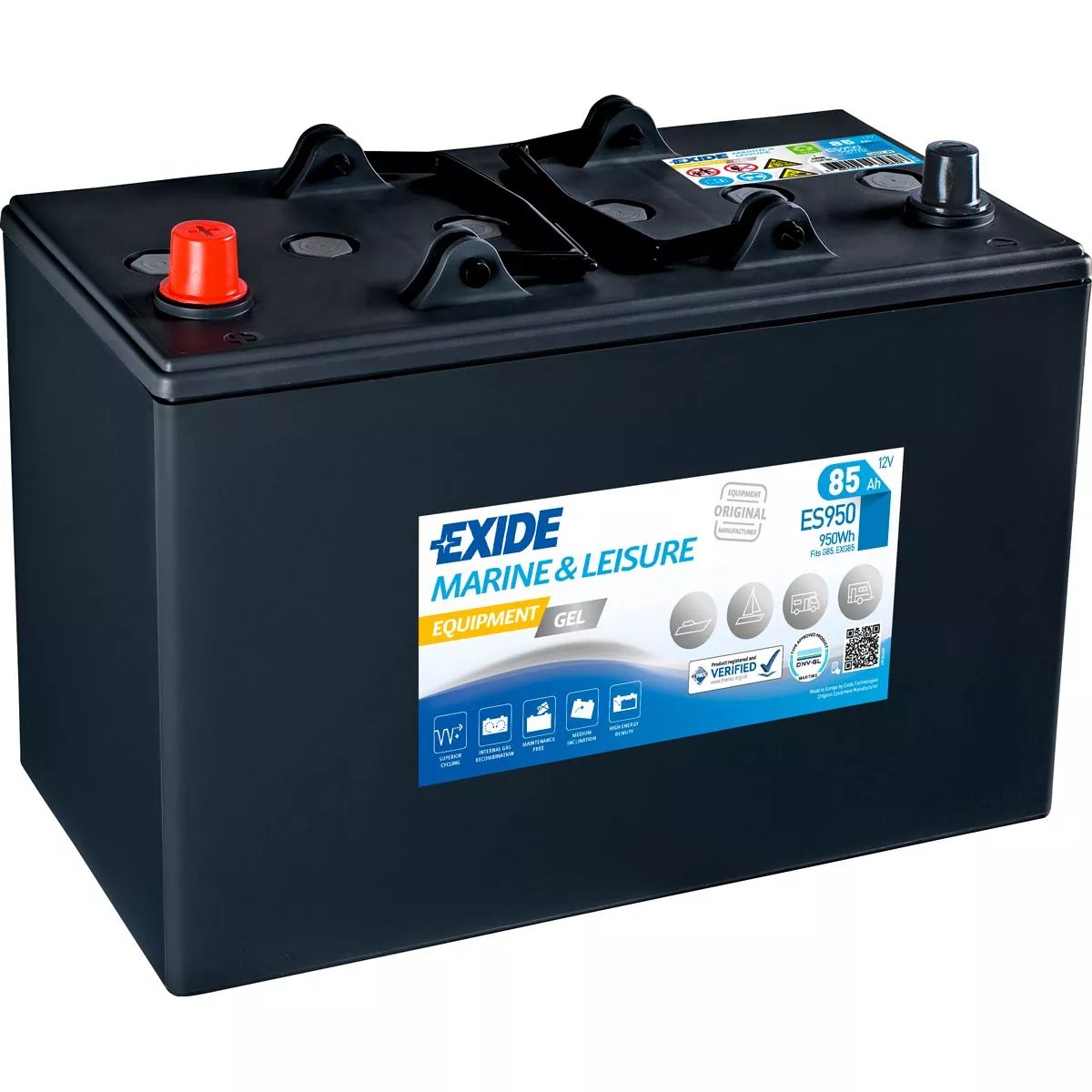 BATTERIE GEL EXIDE MARINE & LEISURE ES950 12V 85Ah 450A BATTERIE GEL EXIDE MARINE & LEISURE ES950 12V 85Ah 450A – Image 1