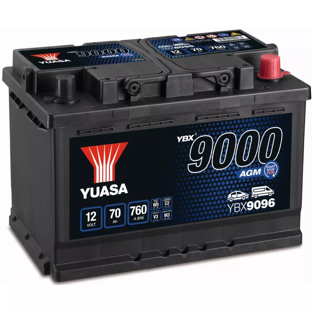 BATTERIE YUASA YBX9096 START STOP AGM 12V 70AH 760A