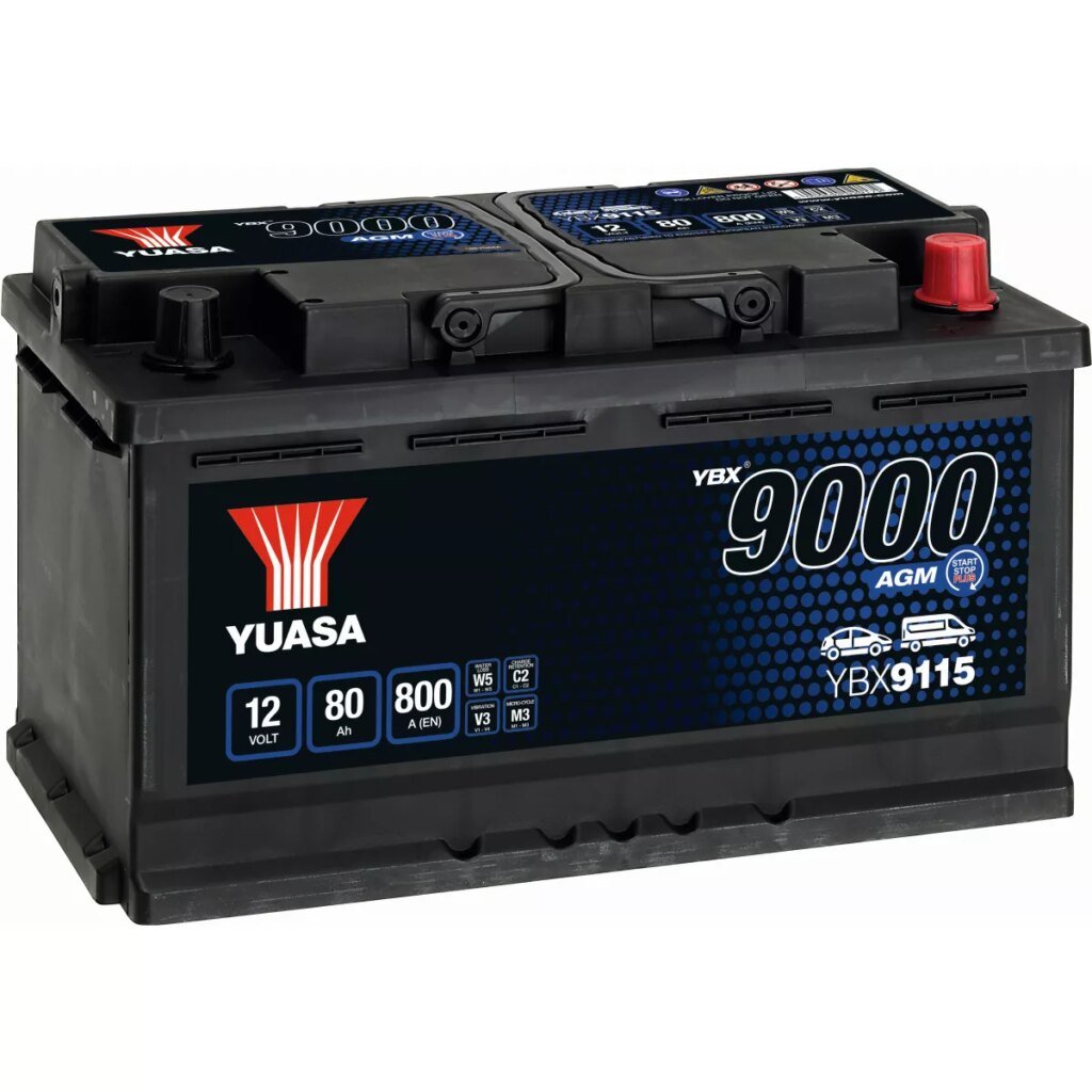 BATTERIE YUASA YBX9115 START STOP AGM 12V 80AH 800A
