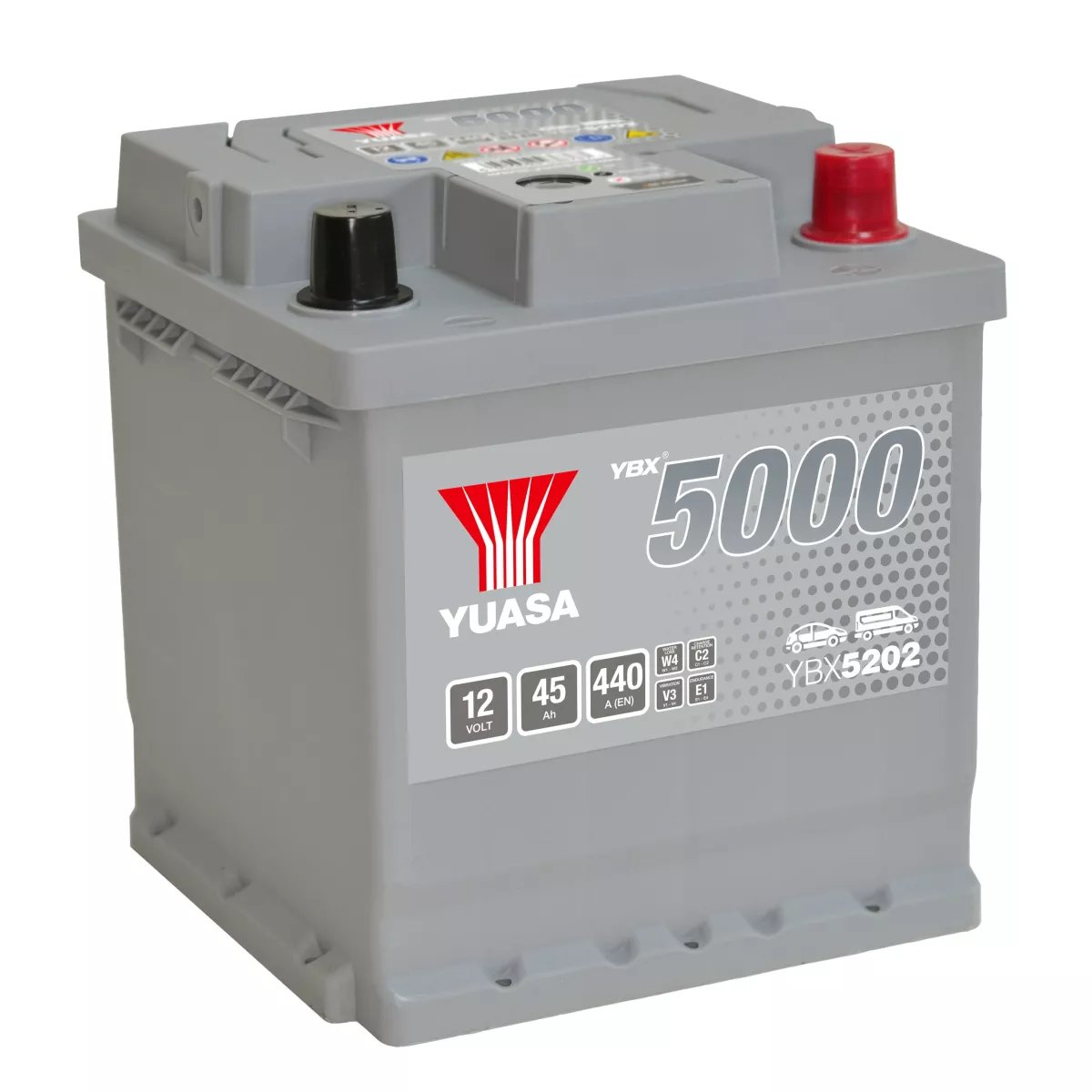 BATTERIE YUASA YBX5202 SILVER 12V 45Ah 440A BATTERIE YUASA YBX5202 SILVER 12V 45Ah 440A – Image 1