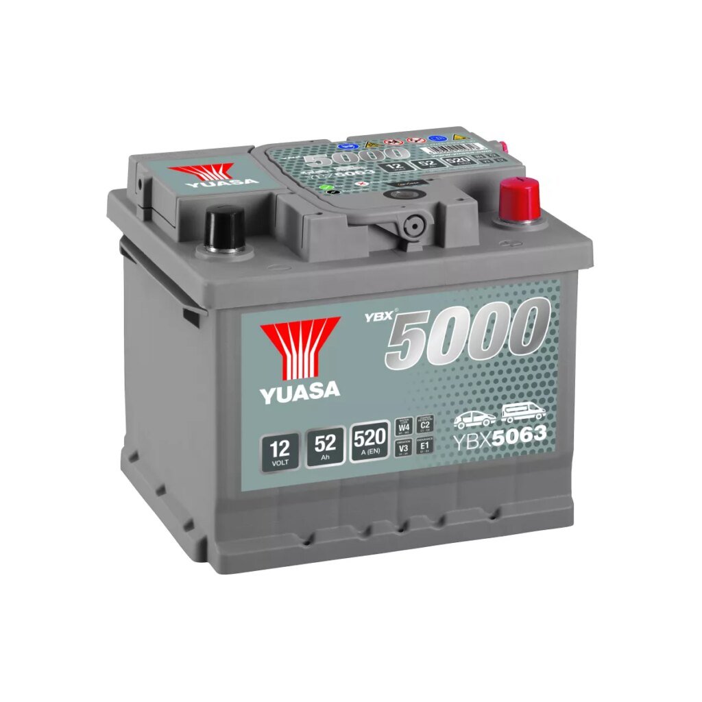 BATTERIE YUASA YBX5063 SILVER 12V 52Ah 520A