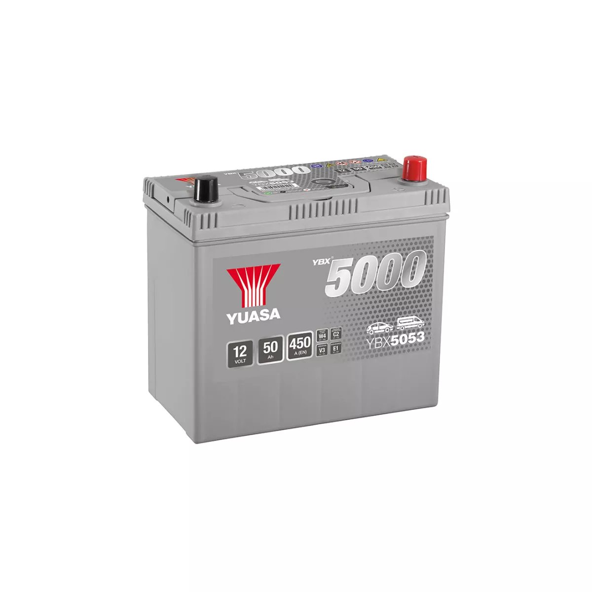 BATTERIE YUASA YBX5053 SILVER 12V 50Ah 450A BATTERIE YUASA YBX5053 SILVER 12V 50Ah 450A – Image 1