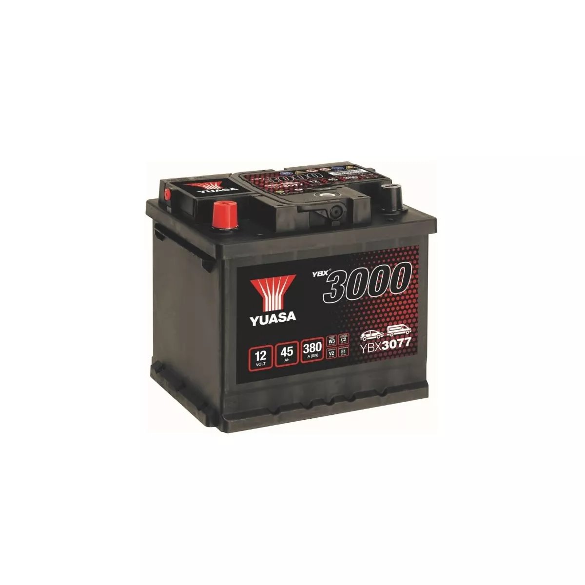 BATTERIE YUASA YBX3077 12V 45Ah 380A BATTERIE YUASA YBX3077 12V 45Ah 380A – Image 1
