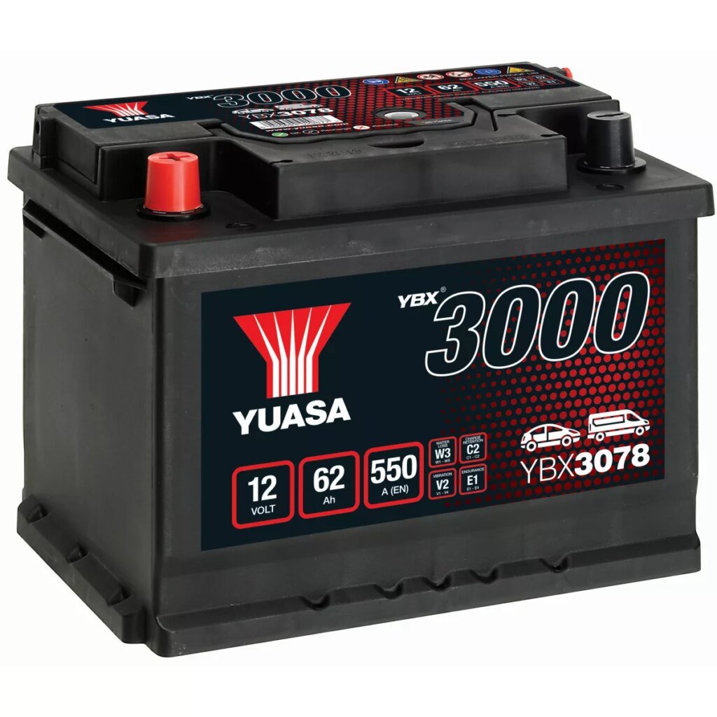 BATTERIE YUASA YBX3078 12V 62Ah 550A