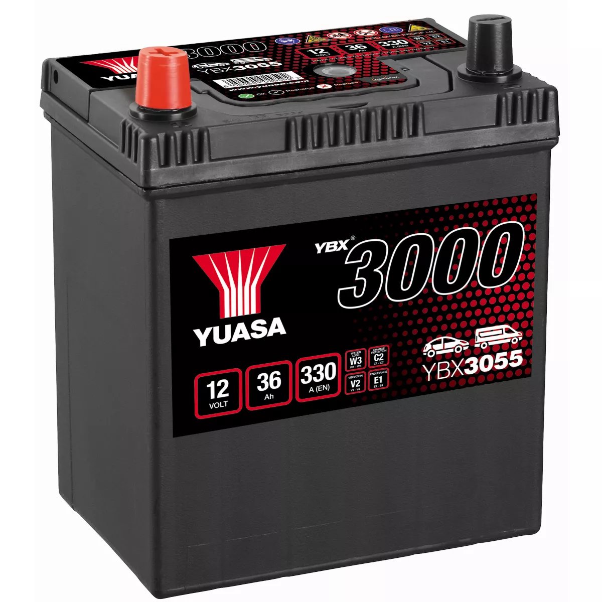 BATTERIE YUASA YBX3055 12V 36Ah 330A BATTERIE YUASA YBX3055 12V 36Ah 330A – Image 1