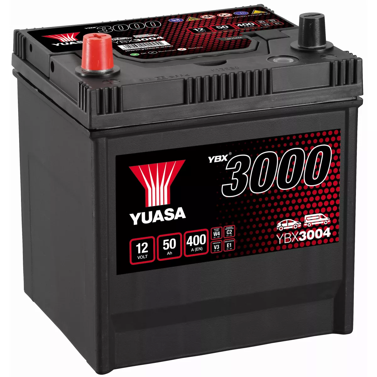 BATTERIE YUASA YBX3004 12V 50Ah 400A BATTERIE YUASA YBX3004 12V 50Ah 400A – Image 1