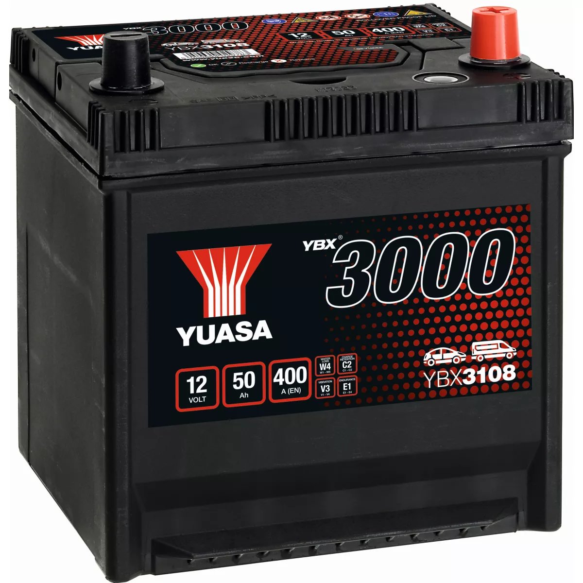 BATTERIE YUASA YBX3108 12V 50Ah 400A BATTERIE YUASA YBX3108 12V 50Ah 400A – Image 1