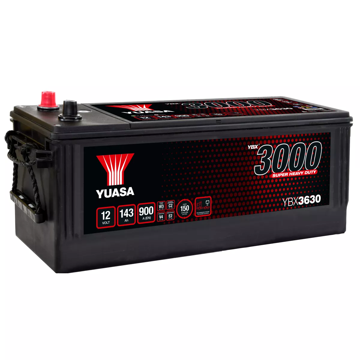 BATTERIE YUASA YBX3630 CARGO SUPER HEAVY DUTY 12V 143Ah 900A BATTERIE YUASA YBX3630 CARGO SUPER HEAVY DUTY 12V 143Ah 900A – Image 1