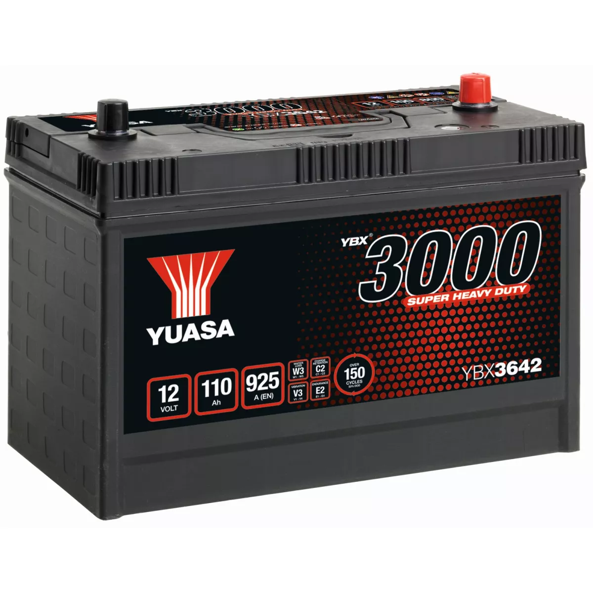BATTERIE YUASA YBX3642 CARGO SUPER HEAVY DUTY 12V 110Ah 925A BATTERIE YUASA YBX3642 CARGO SUPER HEAVY DUTY 12V 110Ah 925A – Image 1