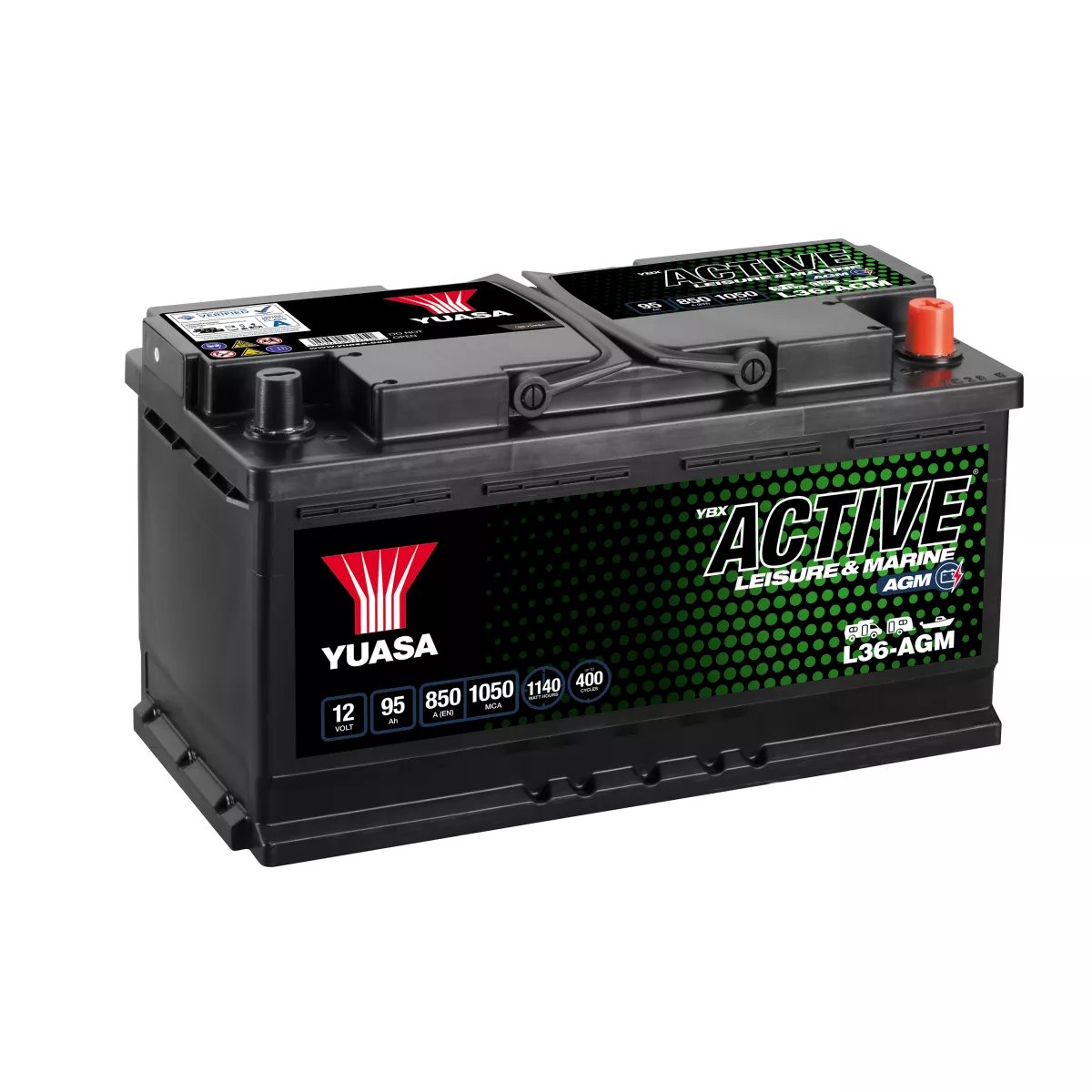BATTERIE YUASA LEISURE L36-AGM 12V 95Ah 1050A BATTERIE YUASA LEISURE L36-AGM 12V 95Ah 1050A – Image 1