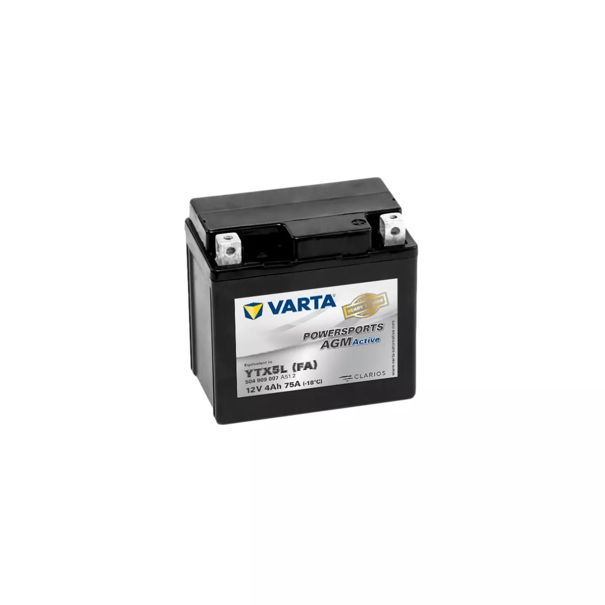 BATTERIE MOTO VARTA AGM ACTIVE YTX5L(FA) 12V 4AH 75A BATTERIE MOTO VARTA AGM ACTIVE YTX5L(FA) 12V 4AH 75A – Image 1