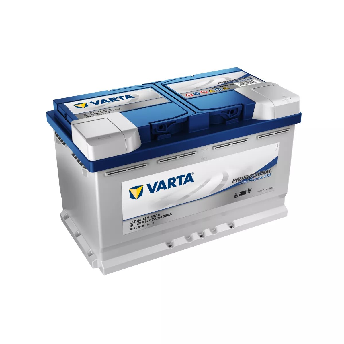 BATTERIE VARTA DUAL PURPOSE EFB LED80 12V 80AH 800A BATTERIE VARTA DUAL PURPOSE EFB LED80 12V 80AH 800A – Image 1