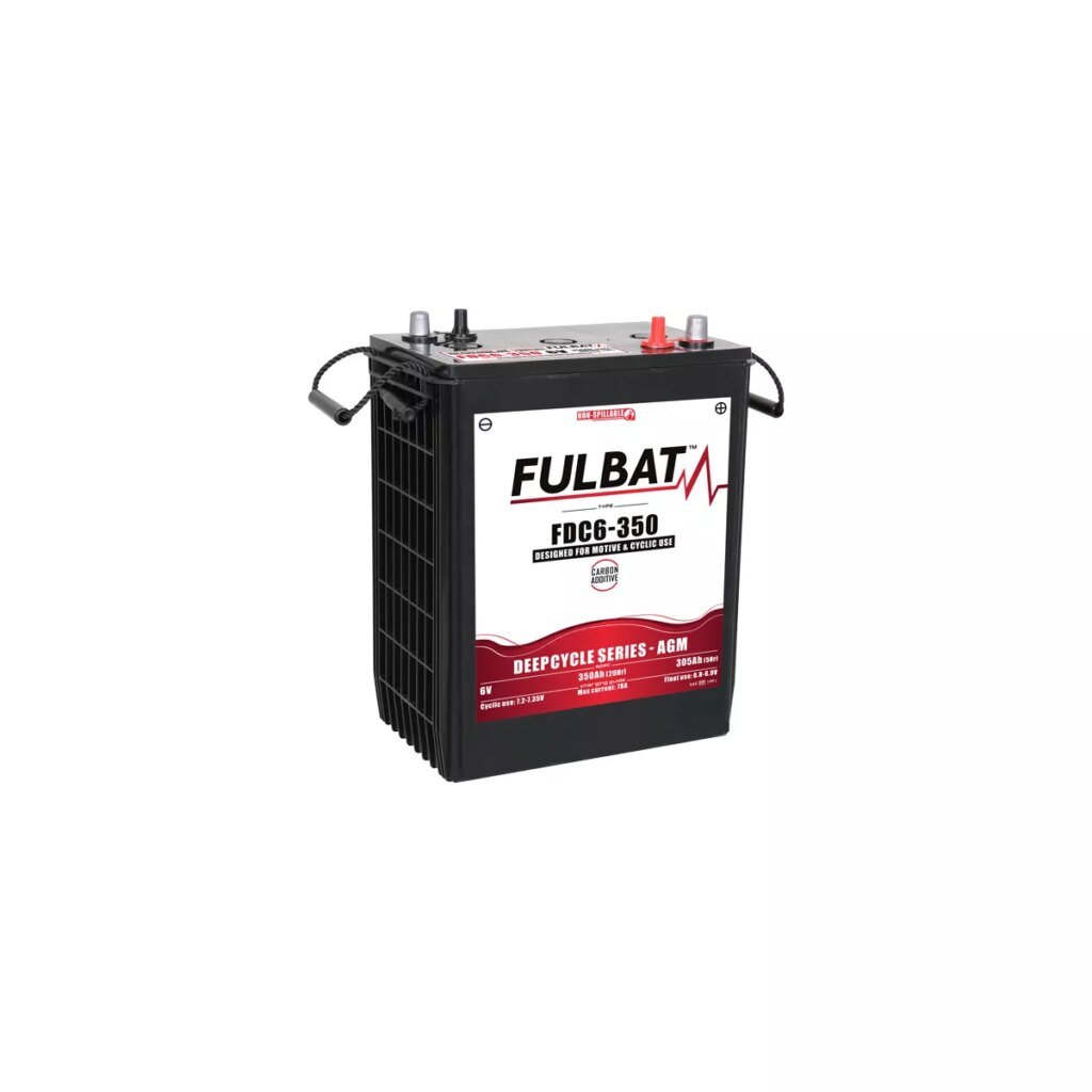 BATTERIE DEEP CYCLE AGM CARBONE FULBAT FDC6 350 6V 350AH