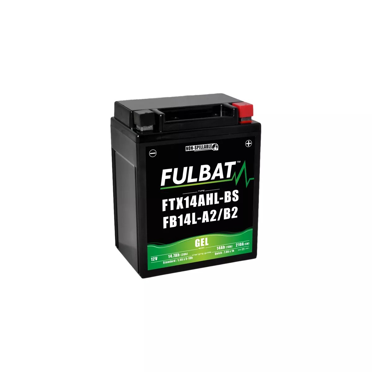 BATTERIE MOTO FULBAT GEL FTX14AHL-BS 12V 12AH 210A BATTERIE MOTO FULBAT DRY FB10L-A2 (12N10-3A) 12V 11,6AH 120A – Image 1