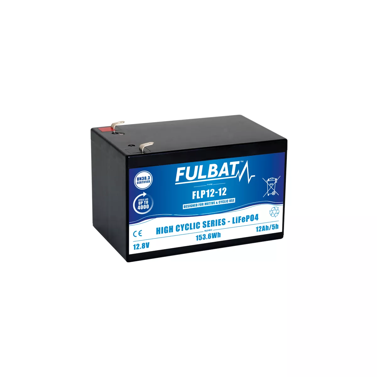 BATTERIE LiFePO4 CYCLIC LITHIUM FULBAT FLP12-12 12,8V 12AH BATTERIE LiFePO4 CYCLIC LITHIUM FULBAT FLP12-12 12,8V 12AH – Image 1