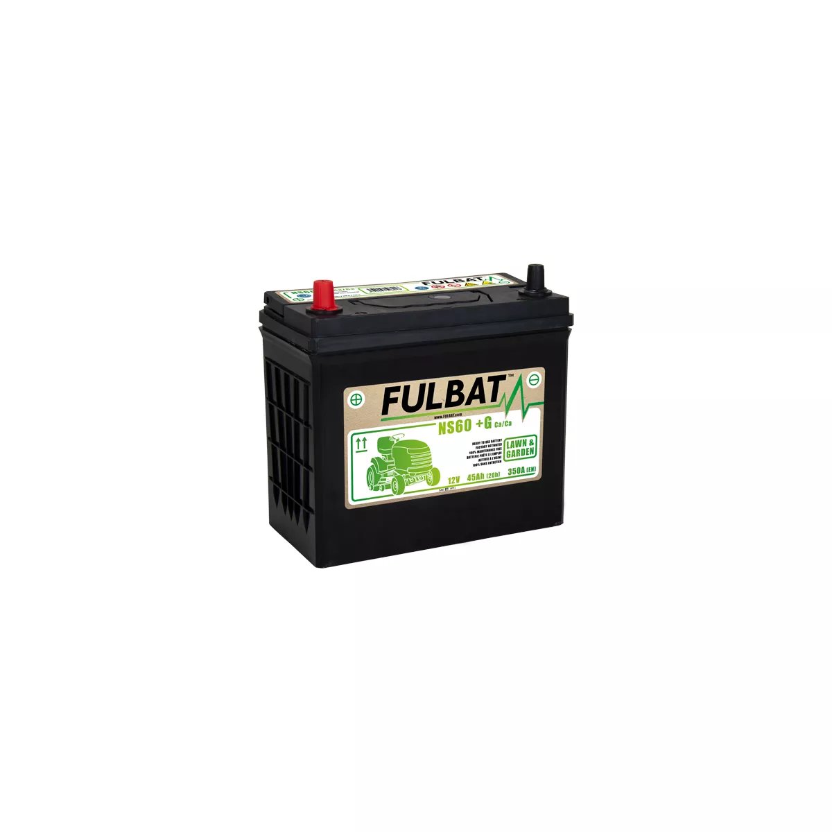 BATTERIE TONDEUSE FULBAT CA/CA NS60 (+G) 12V 45AH 350A BATTERIE TONDEUSE FULBAT CA/CA NS60 (+G) 12V 45AH 350A – Image 1