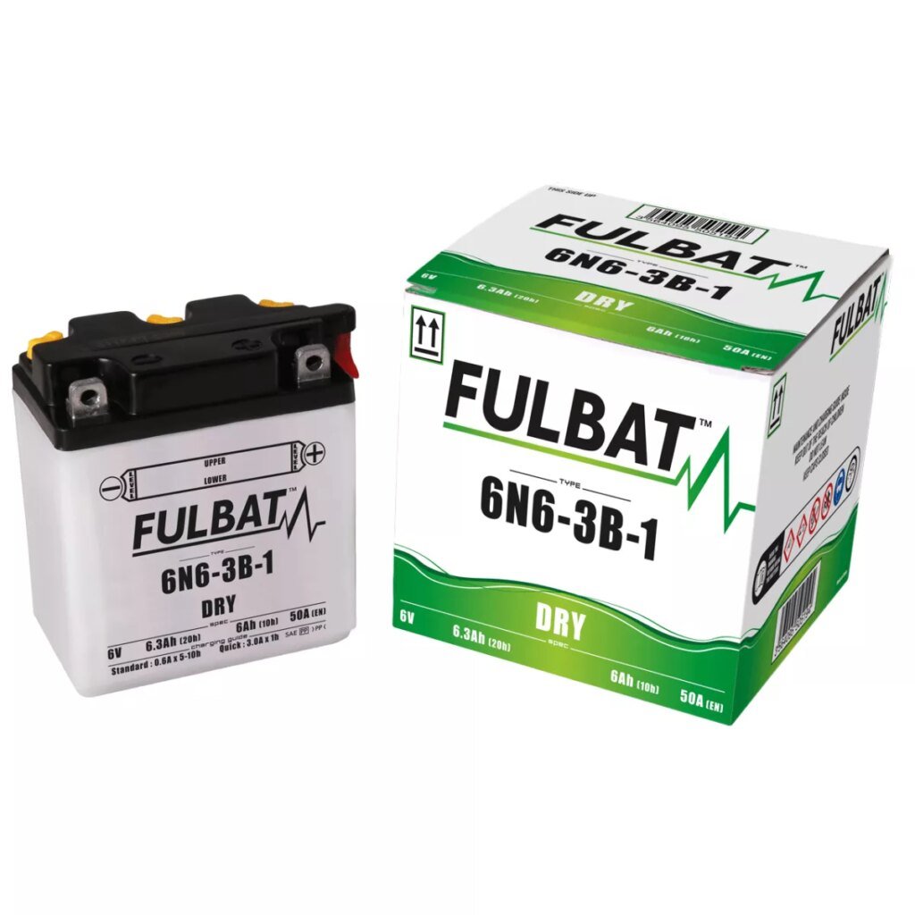BATTERIE MOTO FULBAT DRY 6N6 3B 1 6V 6,3AH 50A