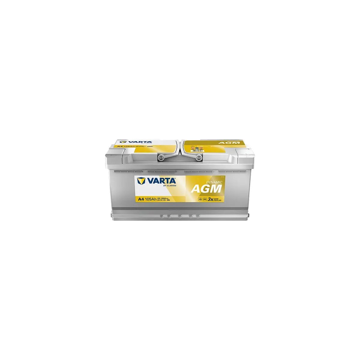BATTERIE AUTO VARTA A4 SILVER DYNAMIC AGM XEV 12V 105AH 950A BATTERIE AUTO VARTA A4 SILVER DYNAMIC AGM XEV 12V 105AH 950A – Image 1