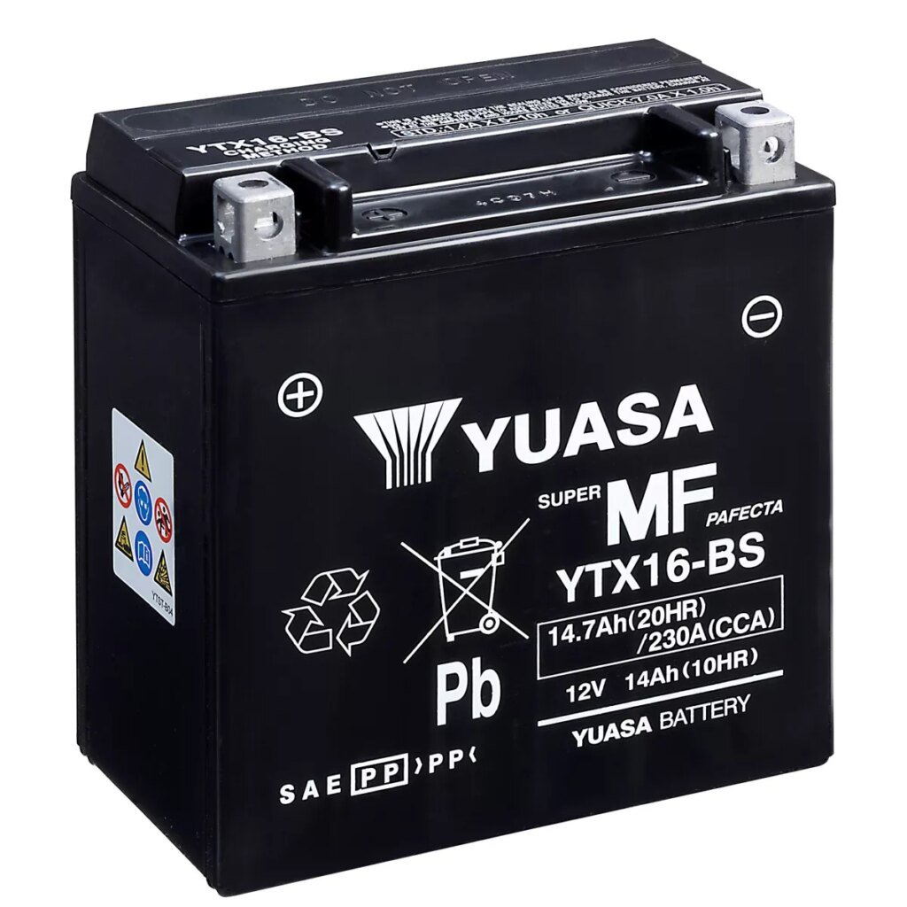 BATTERIE MOTO YUASA AGM YTX16 BS 12V 14AH 230A