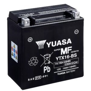 BATTERIE MOTO YUASA AGM YTX16-BS 12V 14AH 230A