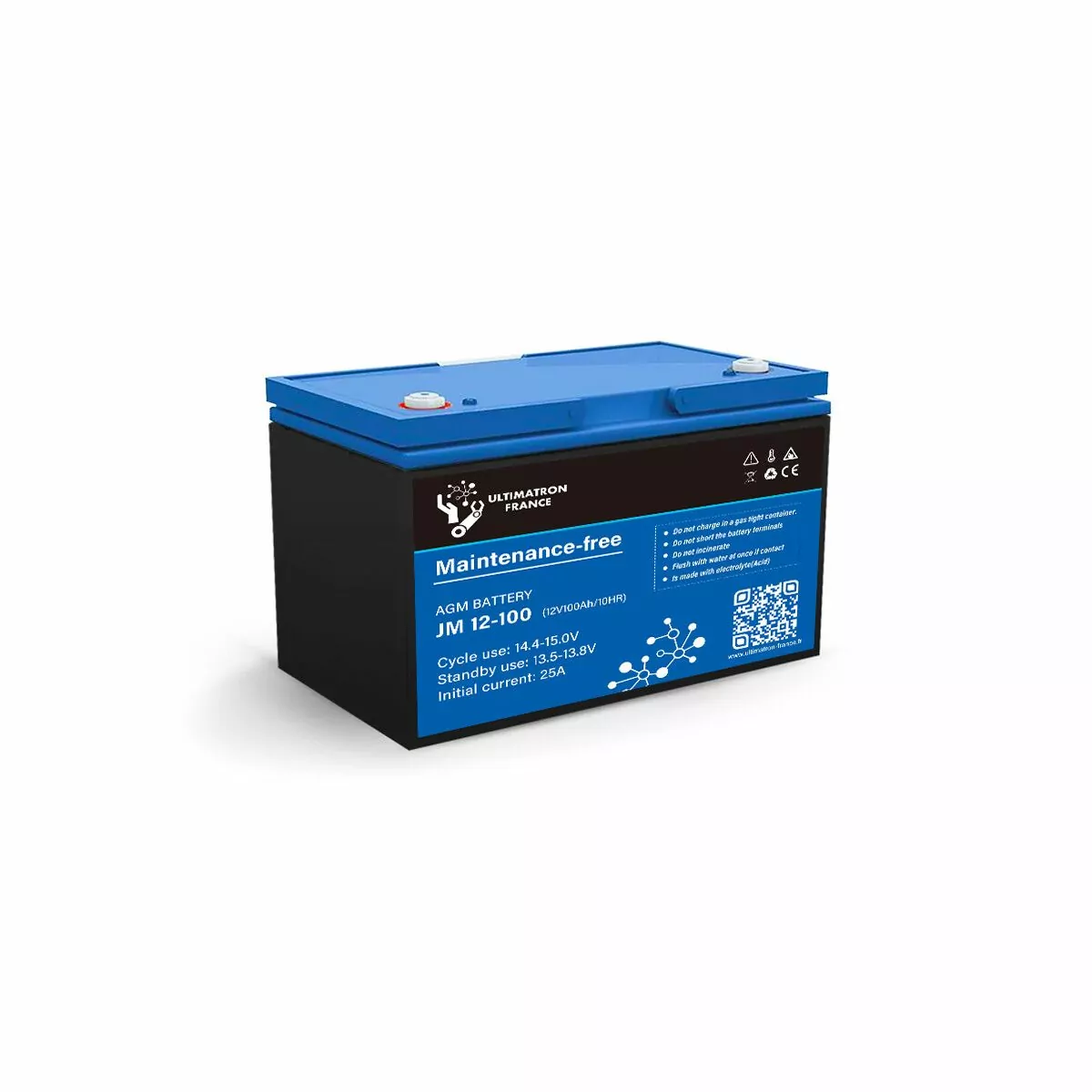 BATTERIE ULTIMATRON AGM DEEP CYCLE JM-12-100 12V 100AH BATTERIE ULTIMATRON AGM DEEP CYCLE JM-12-100 12V 100AH – Image 1