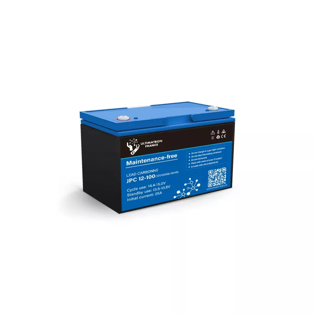 BATTERIE ULTIMATRON PLOMB CARBON DEEP CYCLE JPC-12-100 12V 100AH BATTERIE ULTIMATRON PLOMB CARBON DEEP CYCLE JPC-12-100 12V 100AH – Image 1