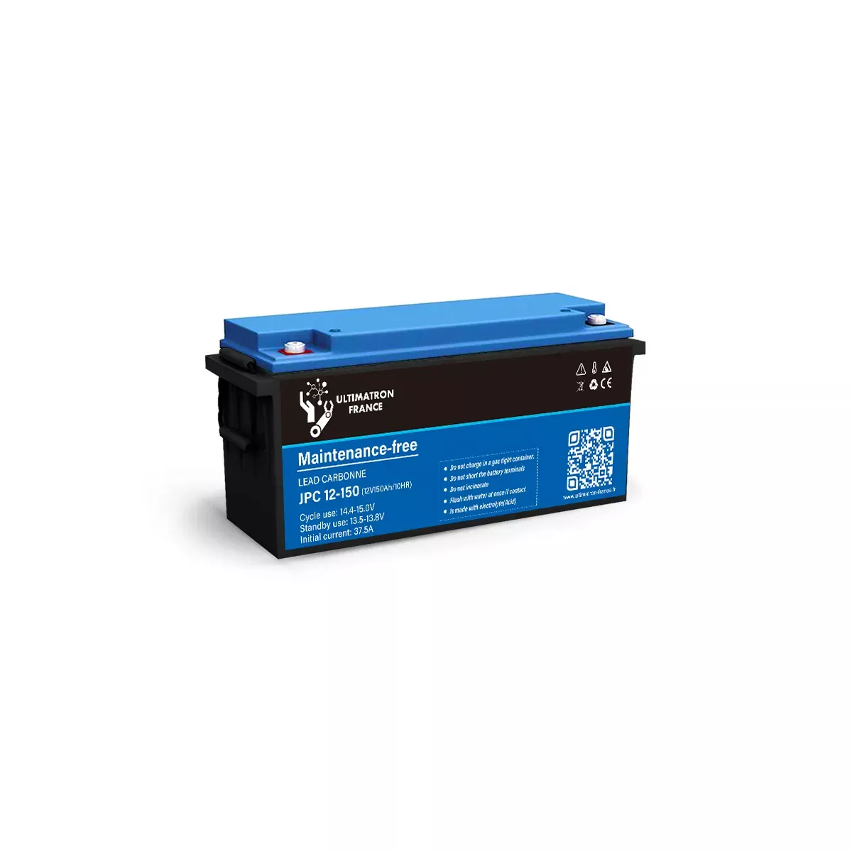 BATTERIE ULTIMATRON PLOMB CARBON DEEP CYCLE JPC-12-150 12V 150AH BATTERIE ULTIMATRON PLOMB CARBON DEEP CYCLE JPC-12-150 12V 150AH – Image 1