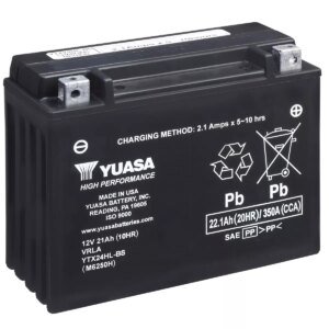 BATTERIE MOTO YUASA AGM YTX24HL-BS 12V 21AH 350A