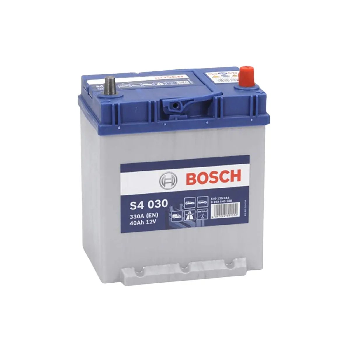 BATTERIE BOSCH S4030 12V 40AH 330A(EN) BATTERIE BOSCH M-Line YIX30L 12V 8AH 480A(EN) – Image 1