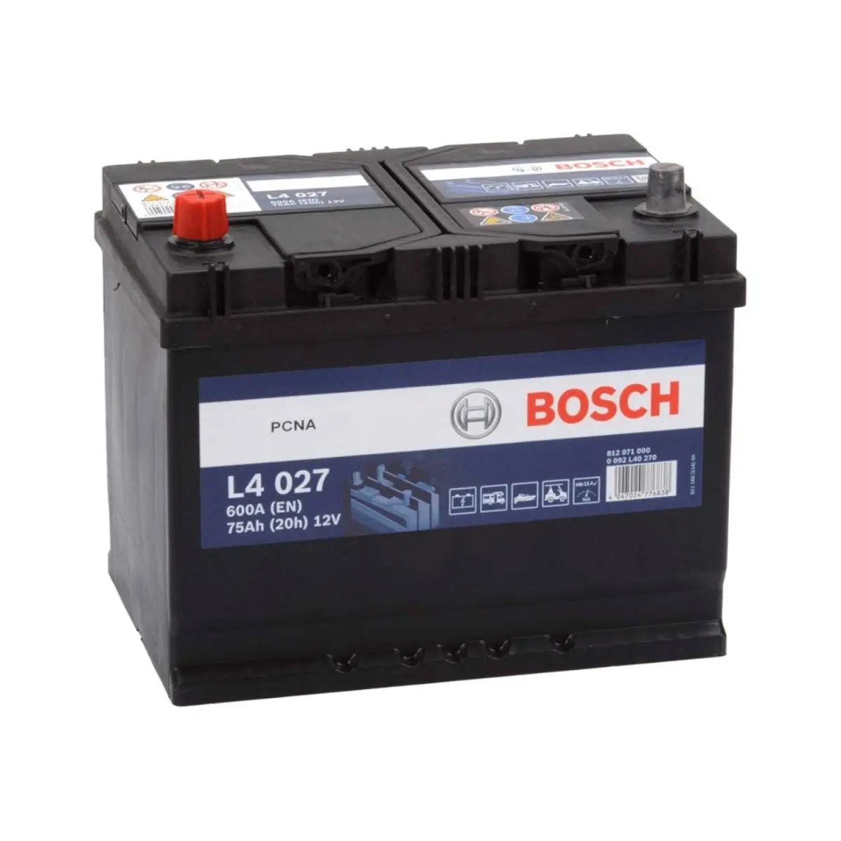 BATTERIE BOSCH L4027 12V 75AH 600A(EN) BATTERIE BOSCH L4027 12V 75AH 600A(EN) – Image 1