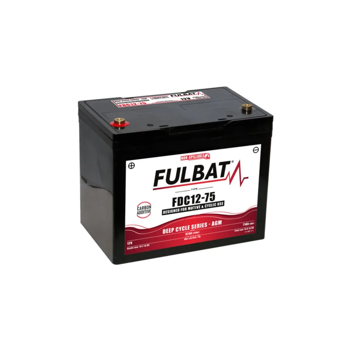 Batterie FULBAT FDC12-75 Deep Cycle AGM Carbone 12V 75Ah Batterie FULBAT FDC12-75 Deep Cycle AGM Carbone 12V 75Ah – Image 1