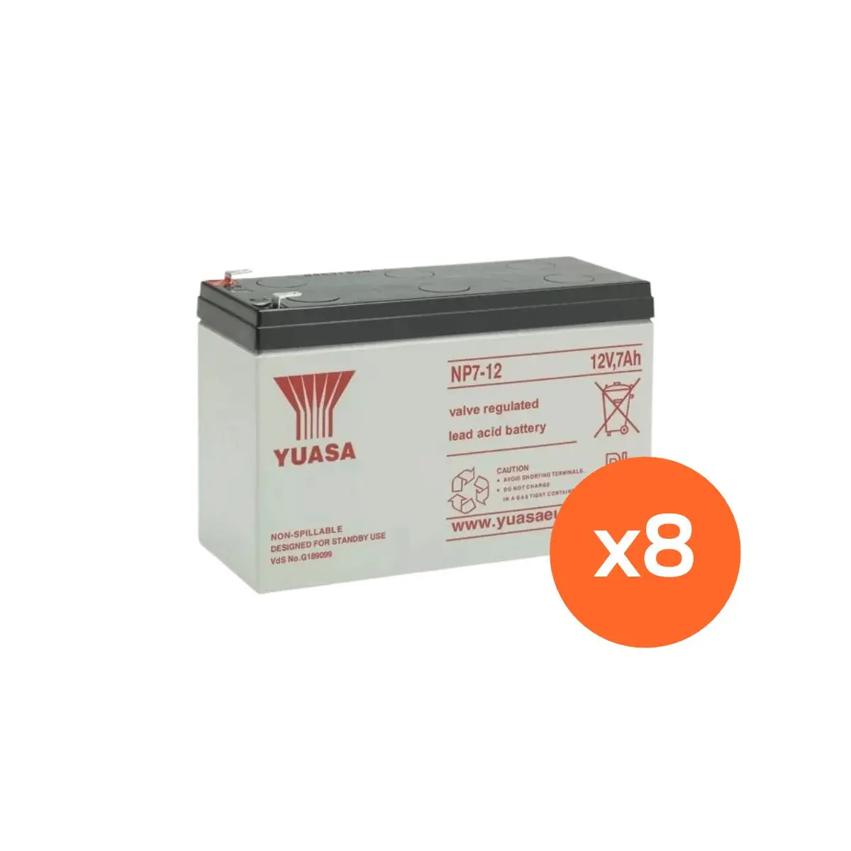 CARTON DE 8 BATTERIES NP7-12 CARTON DE 8 BATTERIES NP7-12 – Image 1