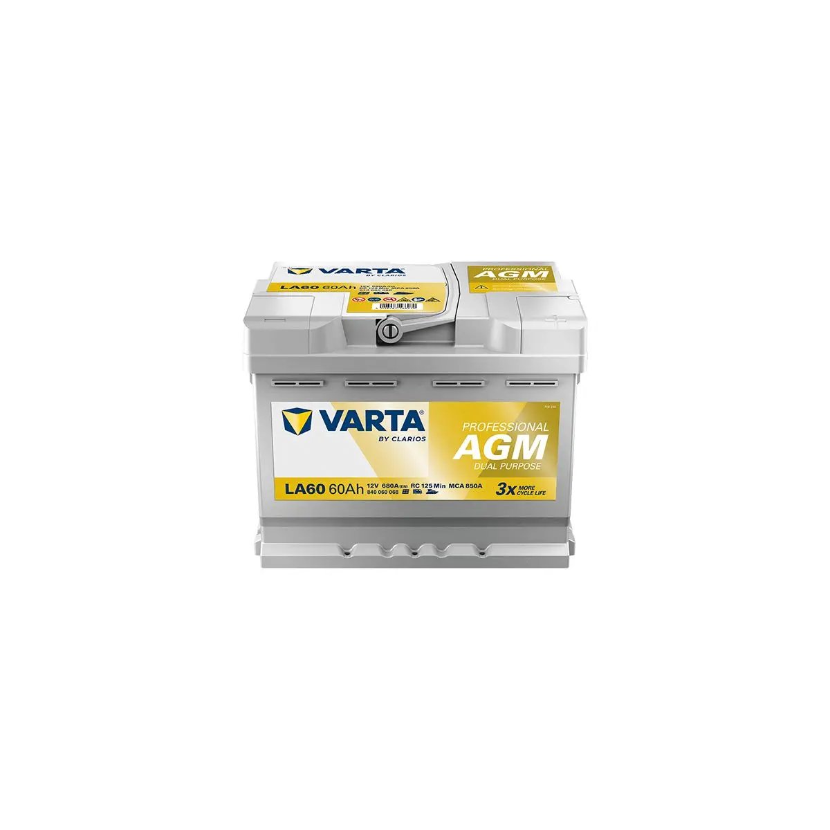 BATTERIE DECHARGE-LENTE VARTA AGM LA60 12V 60AH 680A BATTERIE DECHARGE-LENTE VARTA AGM LA60 12V 60AH 680A – Image 1