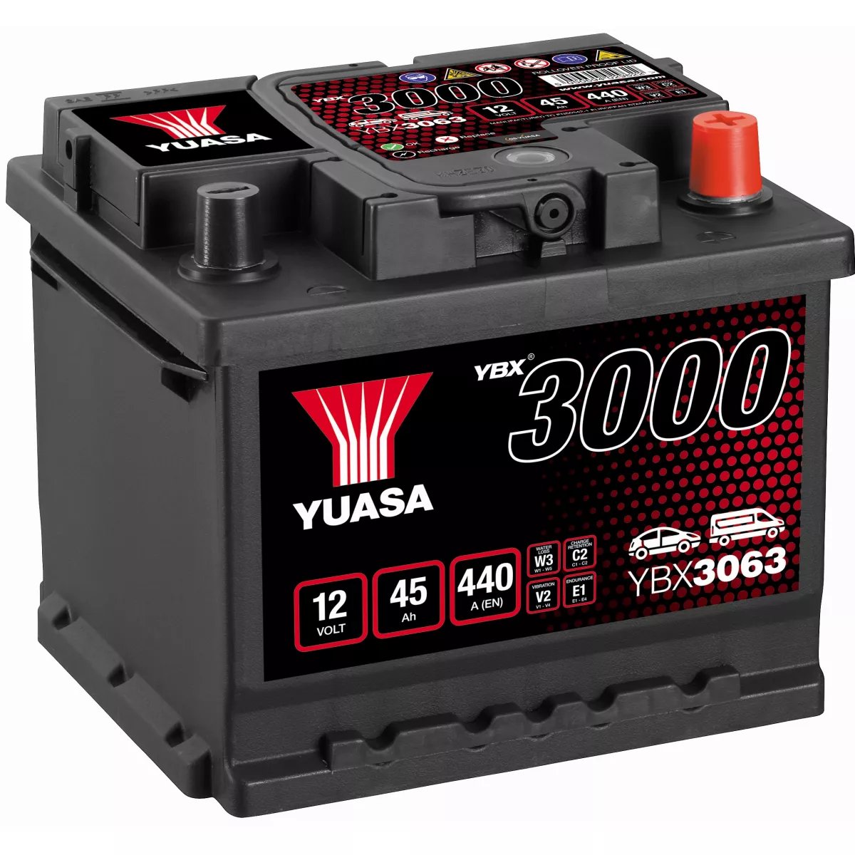 BATTERIE YUASA YBX3063 12V 45AH 440A KIT DE REMPLISSAGE CENTRALISE DCB 6V POUR 1 BATTERIE YUASA DCB 6V – Image 1