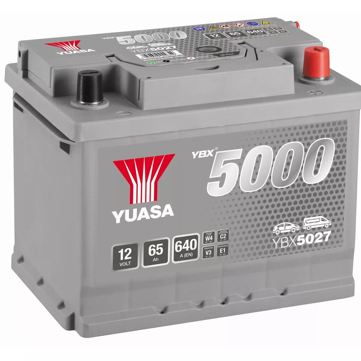 BATTERIE YUASA YBX5027 SILVER 12V 65Ah 640A BATTERIE YUASA YBX5027 SILVER 12V 65Ah 640A – Image 1