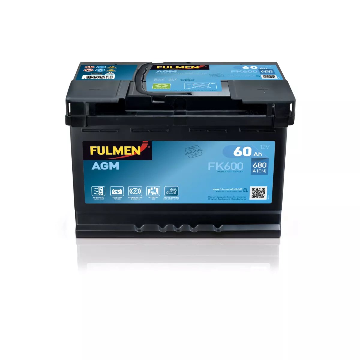 BATTERIE FULMEN START STOP AGM FK600 12V 60AH 680A BATTERIE FULMEN START STOP AGM FK600 12V 60AH 680A – Image 1