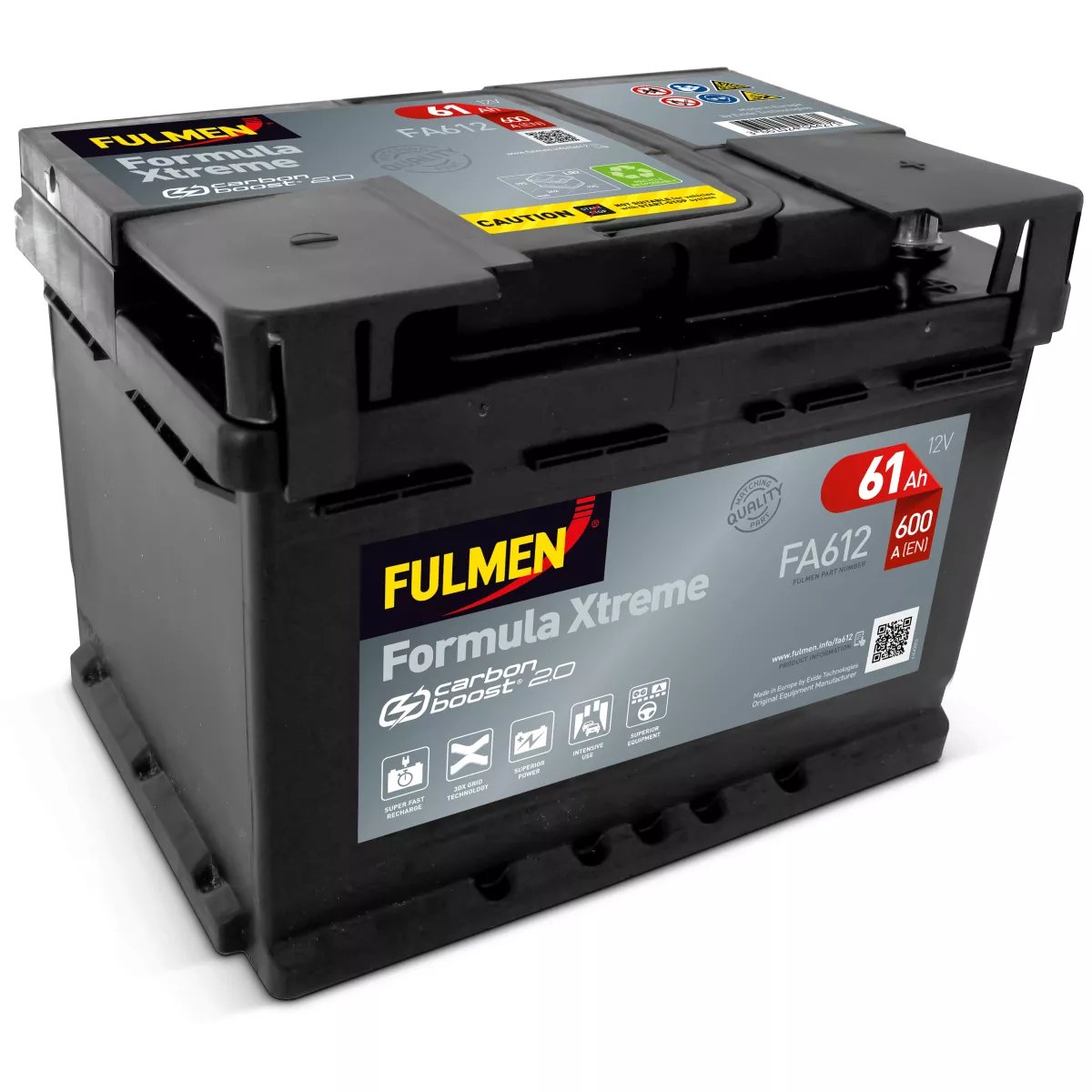 Batterie FULMEN FORMULA XTREME FA612 12V 61AH 600A Batterie FULMEN FORMULA XTREME FA612 12V 61AH 600A – Image 1