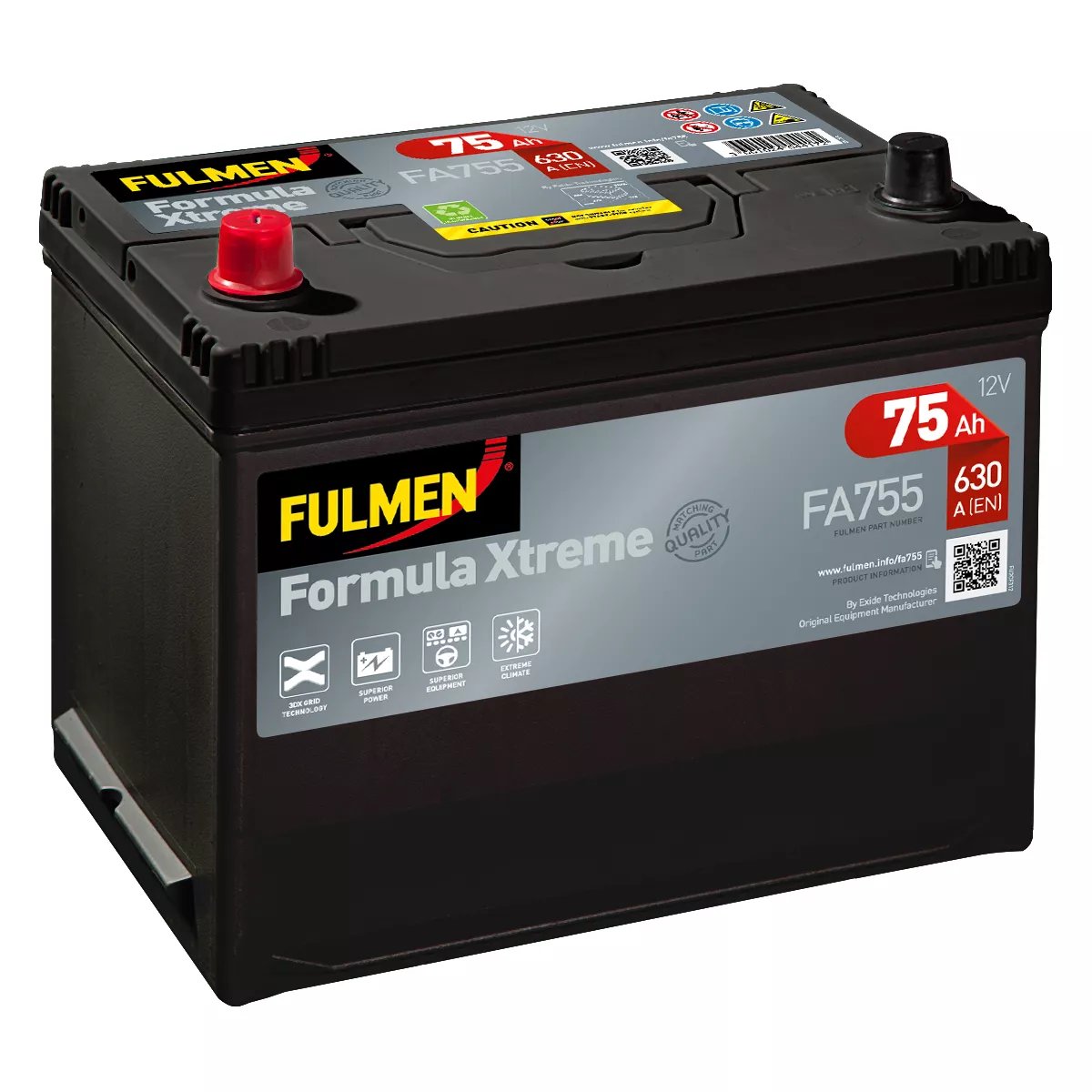 Batterie FULMEN FORMULA XTREME FA755 12V 75AH 630A Batterie FULMEN FORMULA XTREME FA755 12V 75AH 630A – Image 1