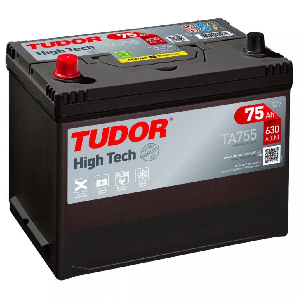 Batterie HIGH TECH TUDOR TA755 12V 75Ah 630A