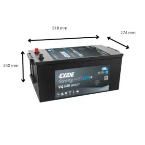 BATTERIE EXIDE EFB STRONG PRO EE2353 12V 235AH 1200A – Image 2