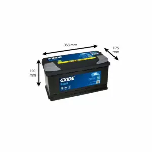 BATTERIE EXIDE EXCELL EB950 12V 95AH 800A – Image 2