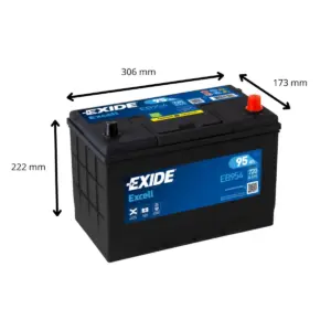 BATTERIE EXIDE EXCELL EB954 12V 95AH 720A – Image 2