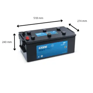 BATTERIE EXIDE START PRO EG2254 12V 225AH 1200A – Image 2
