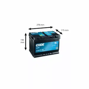 BATTERIE EXIDE START STOP AGM EK700 12V 70AH 760A – Image 2