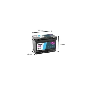 BATTERIE EXIDE START STOP AGM EK720 12V 72AH 760A – Image 2