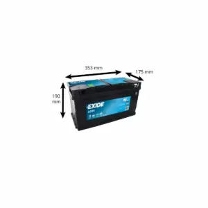 BATTERIE EXIDE START STOP AGM EK950 12V 95AH 850A – Image 2